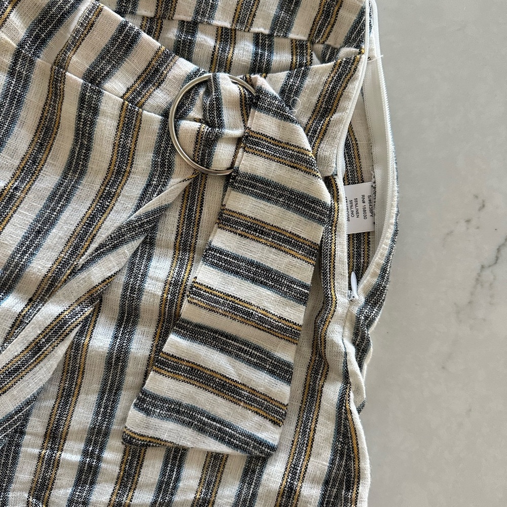 Linen Blend Striped Mini Skort - Picture 4 of 5